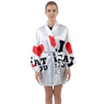 I love cat food Long Sleeve Satin Kimono