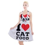 I love cat food Halter Party Swing Dress 