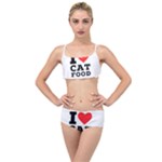 I love cat food Layered Top Bikini Set