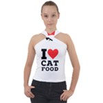 I love cat food Cross Neck Velour Top