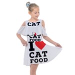 I love cat food Kids  Shoulder Cutout Chiffon Dress