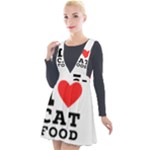 I love cat food Plunge Pinafore Velour Dress