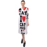 I love cat food Ruffle End Midi Chiffon Dress