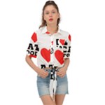 I love cat food Tie Front Shirt 