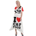 I love cat food Cross Front Sharkbite Hem Maxi Dress