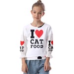 I love cat food Kids  Cuff Sleeve Top