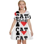 I love cat food Kids  Short Sleeve Tiered Mini Dress