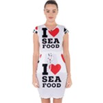 I love sea food Capsleeve Drawstring Dress 