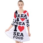 I love sea food Quarter Sleeve Front Wrap Dress