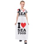 I love sea food Kids  Short Sleeve Maxi Dress