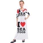 I love sea food Kids  Quarter Sleeve Maxi Dress