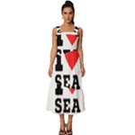 I love sea food Square Neckline Tiered Midi Dress