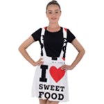 I love sweet food Velvet Suspender Skater Skirt