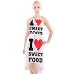 I love sweet food High-Low Halter Chiffon Dress 