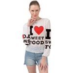 I love sweet food Banded Bottom Chiffon Top