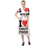 I love sweet food Keyhole Neckline Chiffon Dress