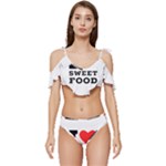 I love sweet food Ruffle Edge Tie Up Bikini Set	