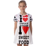 I love sweet food Kids  Short Sleeve Pinafore Style Dress