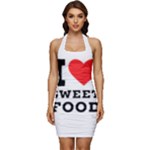 I love sweet food Sleeveless Wide Square Neckline Ruched Bodycon Dress