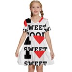 I love sweet food Kids  Short Sleeve Tiered Mini Dress