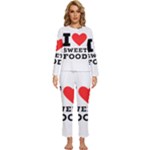 I love sweet food Womens  Long Sleeve Lightweight Pajamas Set