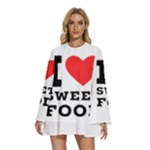 I love sweet food Round Neck Long Sleeve Bohemian Style Chiffon Mini Dress