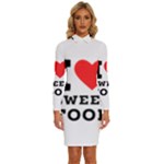 I love sweet food Long Sleeve Shirt Collar Bodycon Dress