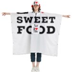 I love sweet food Women s Hooded Rain Ponchos