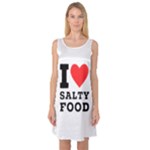 I love salty food Sleeveless Satin Nightdress