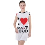 I love salty food Drawstring Hooded Dress