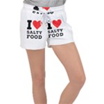 I love salty food Women s Velour Lounge Shorts