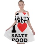 I love salty food Cut Out Shoulders Chiffon Dress