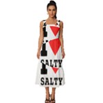 I love salty food Square Neckline Tiered Midi Dress