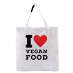 I love vegan food  Grocery Tote Bag