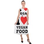 I love vegan food  Midi Tie-Back Chiffon Dress