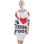 I love vegan food  Quarter Sleeve Hood Bodycon Dress