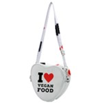 I love vegan food  Heart Shoulder Bag