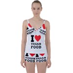 I love vegan food  Tie Front Two Piece Tankini