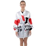 I love vegan food  Long Sleeve Satin Kimono