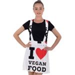 I love vegan food  Velvet Suspender Skater Skirt