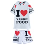 I love vegan food  Kids  Swim Tee and Shorts Set