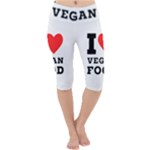 I love vegan food  Lightweight Velour Cropped Yoga Leggings