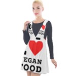 I love vegan food  Plunge Pinafore Velour Dress
