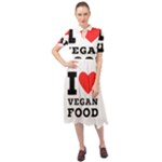 I love vegan food  Keyhole Neckline Chiffon Dress