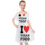 I love vegan food  Kids  Cut Out Shoulders Chiffon Dress