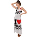 I love vegan food  V-Neck Chiffon Maxi Dress