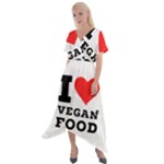 I love vegan food  Cross Front Sharkbite Hem Maxi Dress