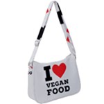 I love vegan food  Zip Up Shoulder Bag
