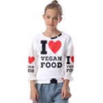 I love vegan food  Kids  Cuff Sleeve Top