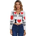 I love vegan food  Long Sleeve V-Neck Top